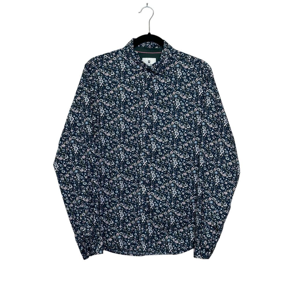 Steel & Jelly blue floral long sleeves shirt size Large